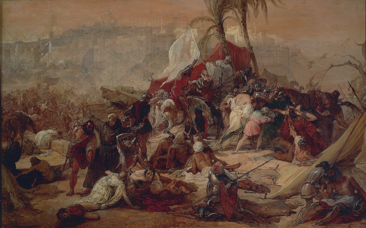Tørsten til de første korsfarerne led i Jerusalem, av Francesco Hayez av Francesco Hayez