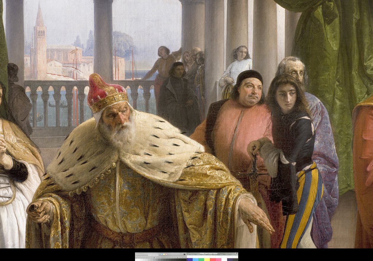 Det siste møtet mellom Jacopo Foscari og hans familie før de ble forvist, 1838-40 av Francesco Hayez