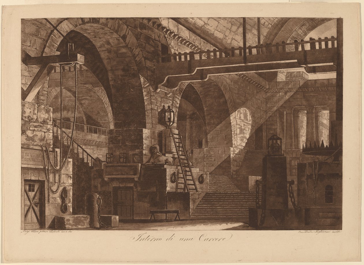 Interiøret i et fengsel av Francesco Inghirami, after Luigi Tasca