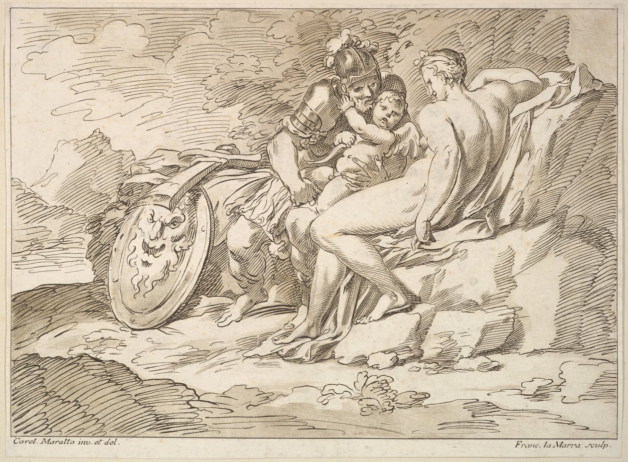 Venus, Mars og Amor, 1725-80. av Francesco Lamarra