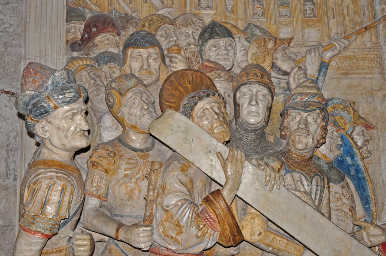 Frankrike, Avignon, Palace des Papes (1334), marmorutskjæring av korsets vei fra Celestine-klosteret i Avignon av Francesco Laurana (oppdrag i 1478) av Francesco Laurana