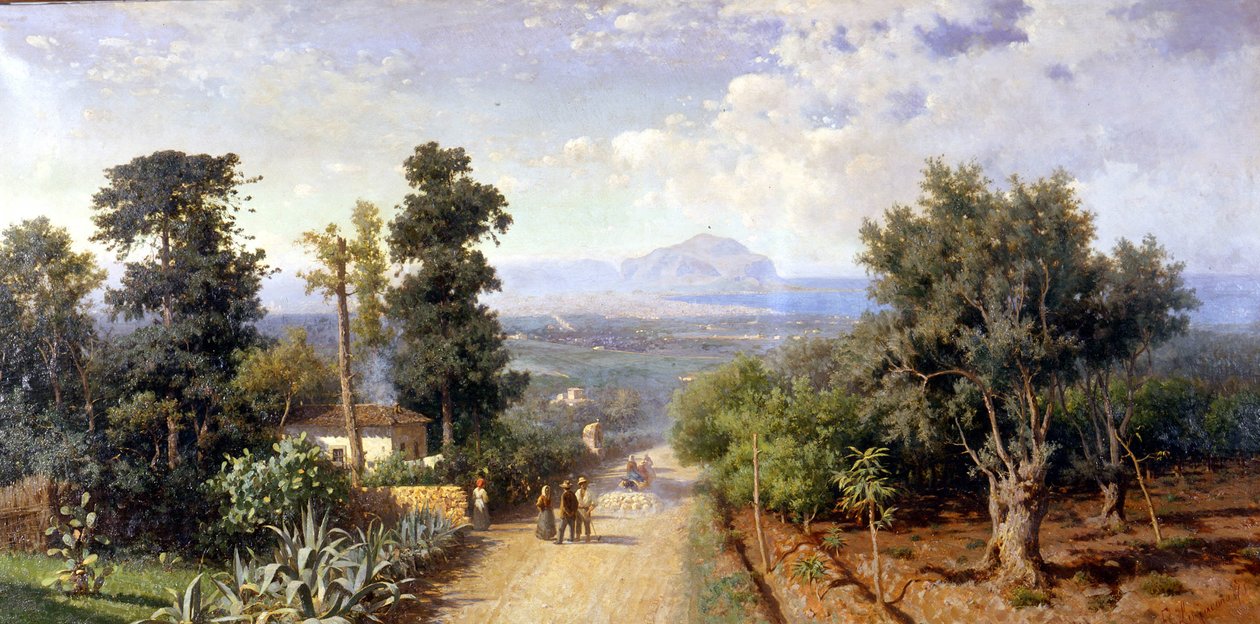 Omgivelsene til Palermo. Maleri av Francesco Lojacono (1841 - 1915) av Francesco Lojacono
