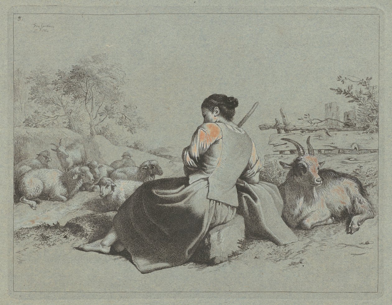 Sittende gjeterinne, 1762. av Francesco Londonio