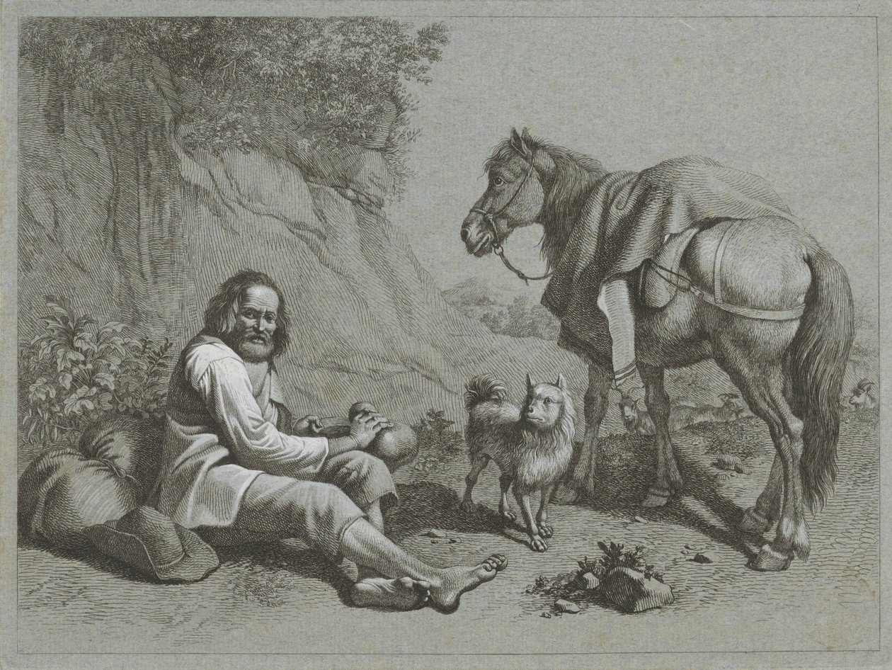 Resting Shepherd Shepherd Scenes (serietittel) av Francesco Londonio