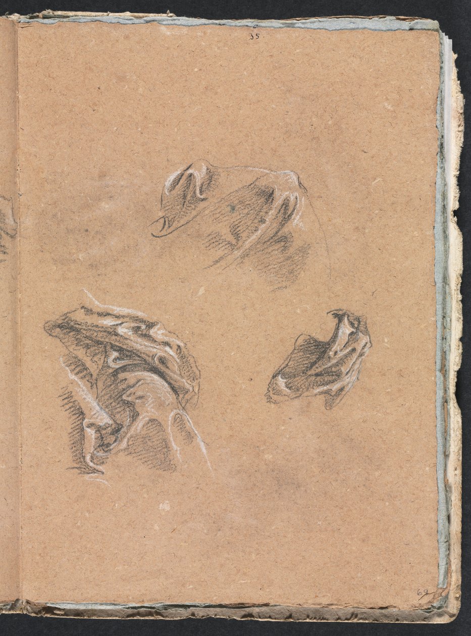 Verona Sketchbook: Draperistudier side 69, 1760. av Francesco Lorenzi
