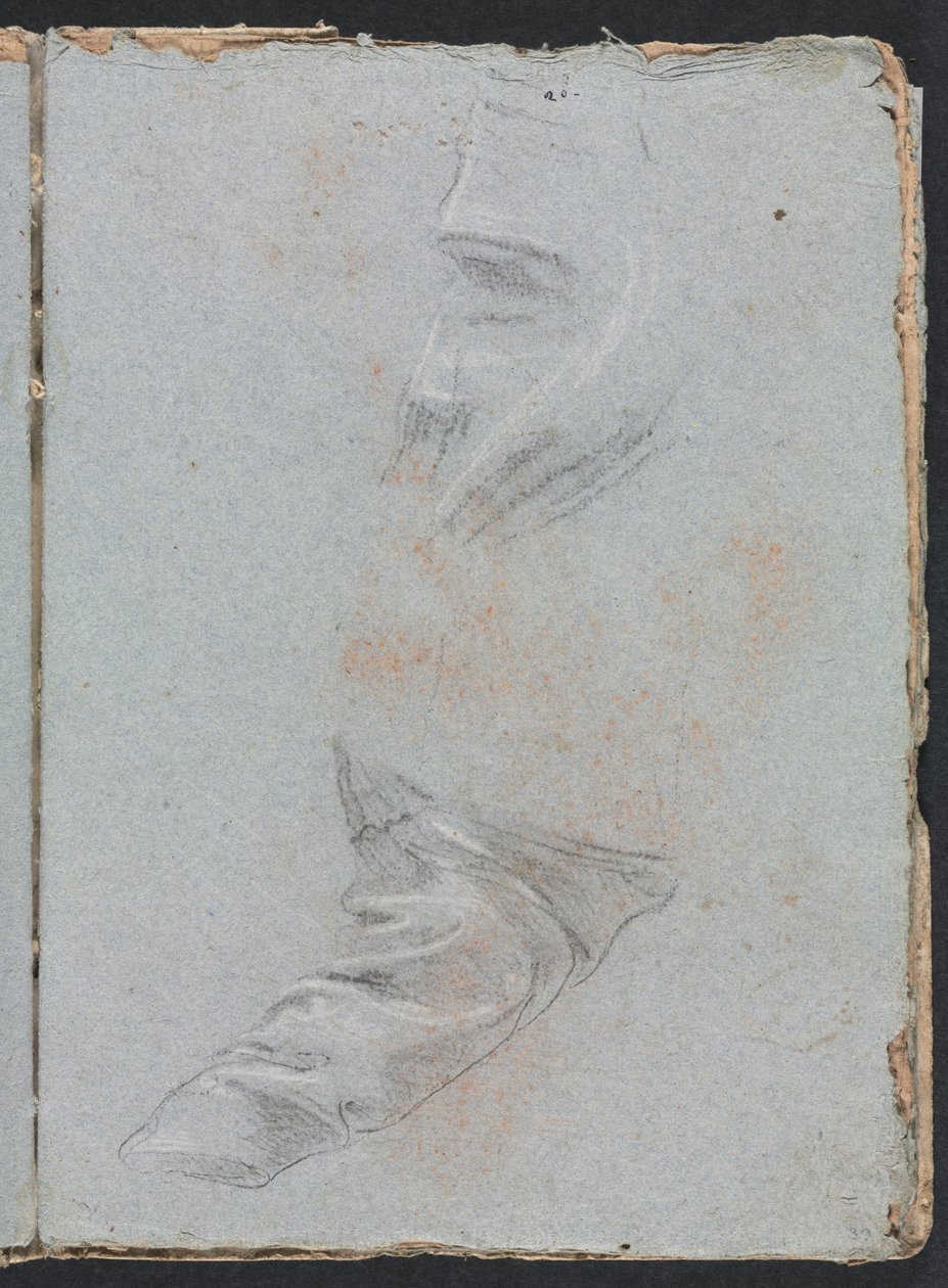 Verona Skissebok: Draperistudie side 39, 1760. av Francesco Lorenzi