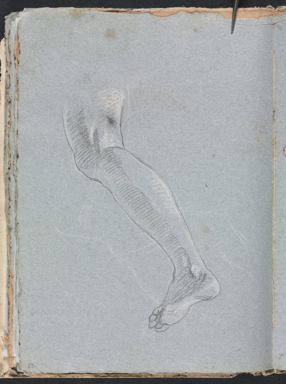 Verona Skissebok: Venstre ben side 28, 1760. av Francesco Lorenzi