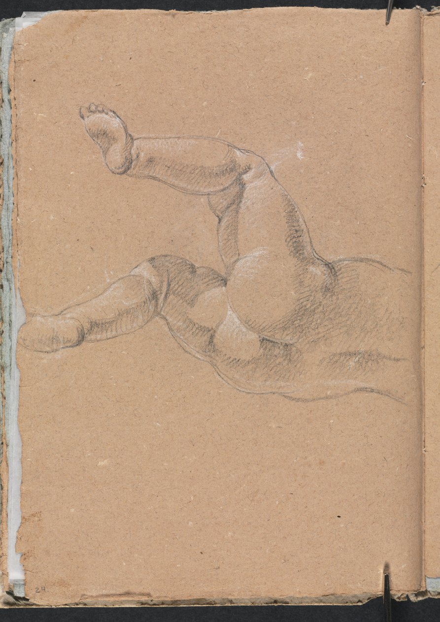 Verona Sketchbook: Putto nedre halvdel av kroppen side 24, 1760. av Francesco Lorenzi