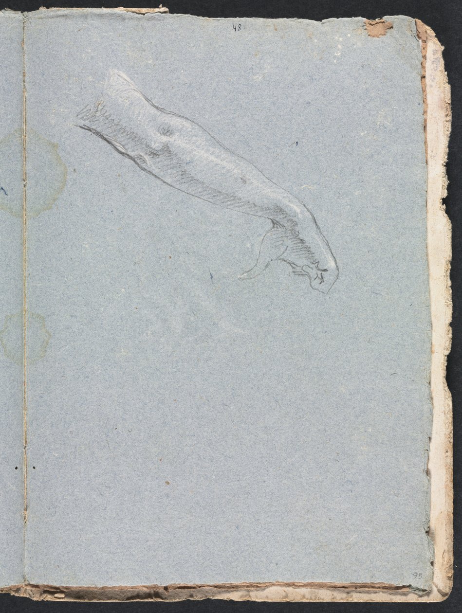 Verona Skissebok: Høyre arm og hånd side 95, 1760. av Francesco Lorenzi