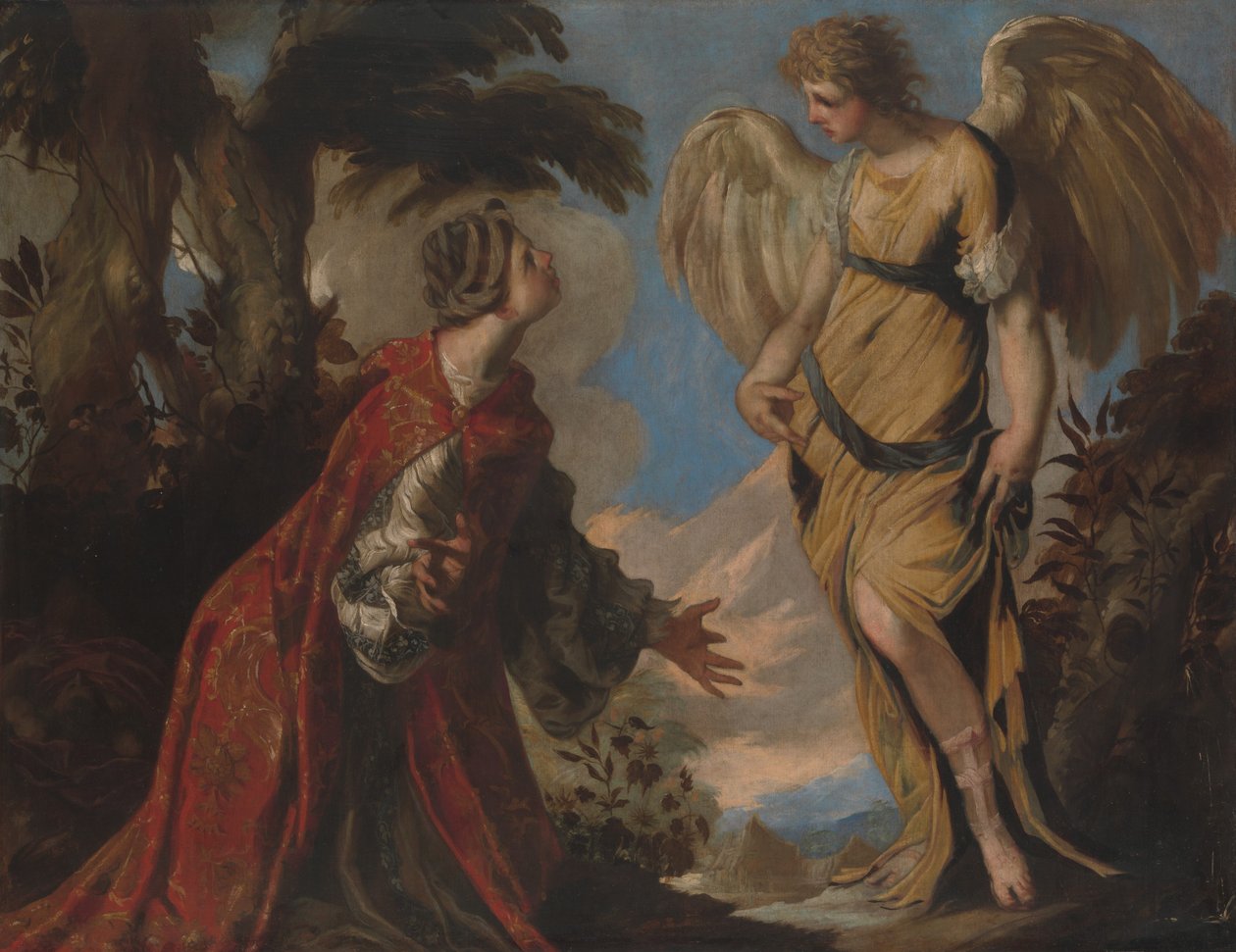 Hagar og engelen, ca. 1657. av Francesco Maffei