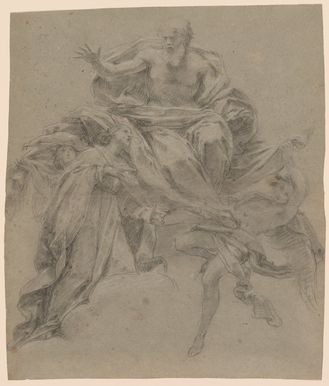 The Immaculate Conception with God the Father and Angels av Francesco Mancini