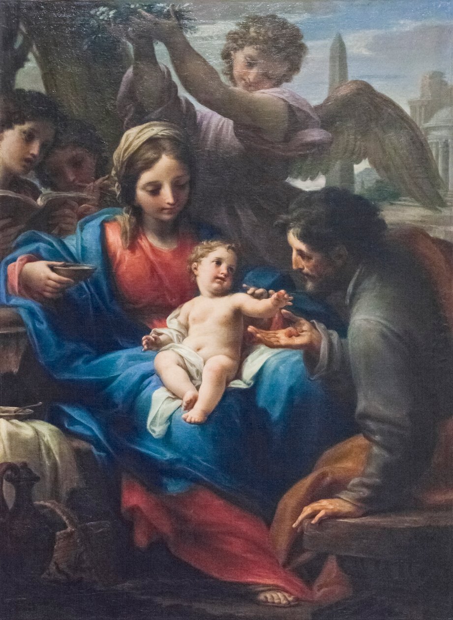 Resten på flyturen til Egypt (olje på lerret) av Francesco Mancini