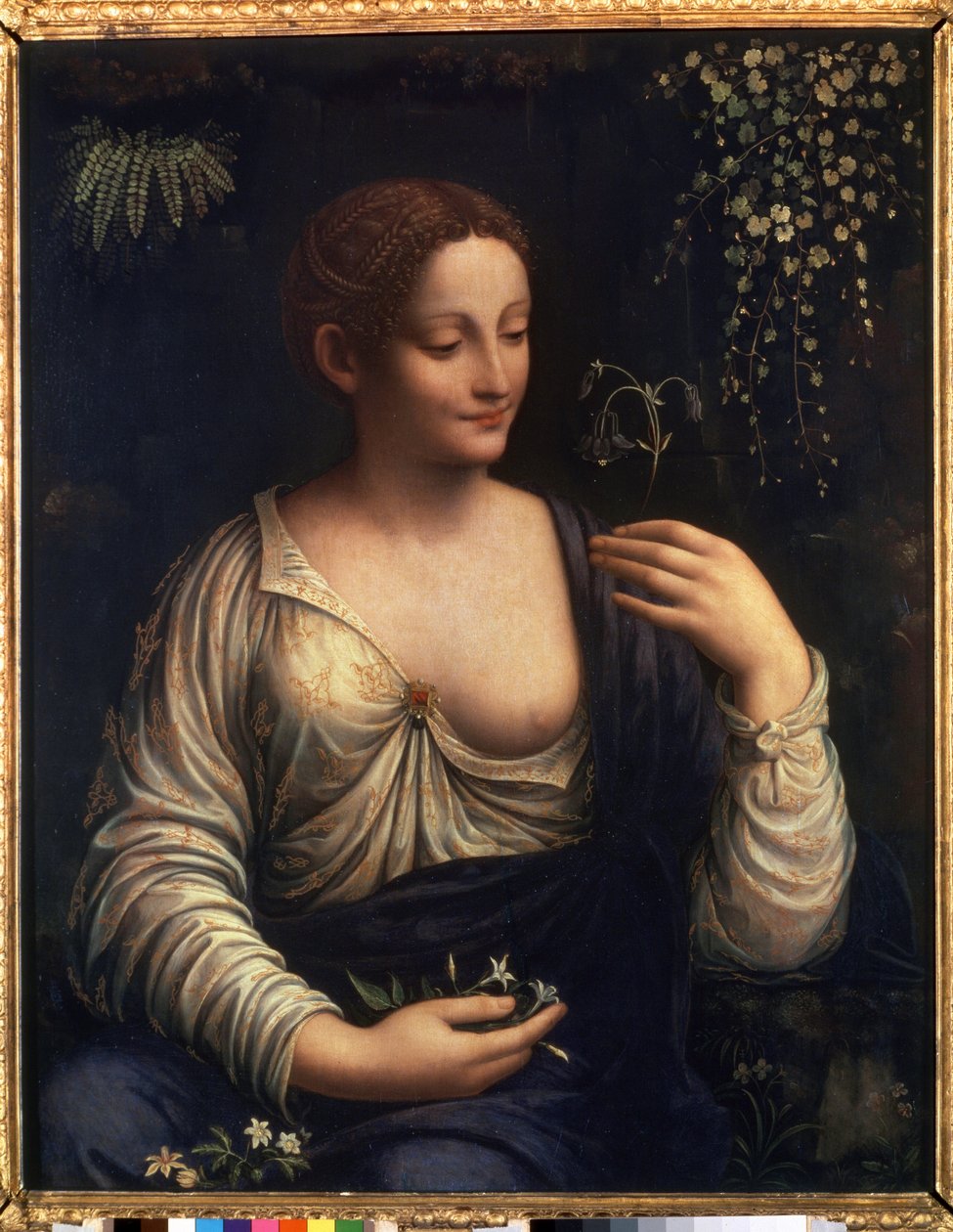 ""Flore"" (Flora) Maleri av Francesco Melzi (1493-cirka 1570) 1510-1515 Dim. 76x63 cm Saint Petersburg Eremitage Museum av Francesco Melzi or Melzo