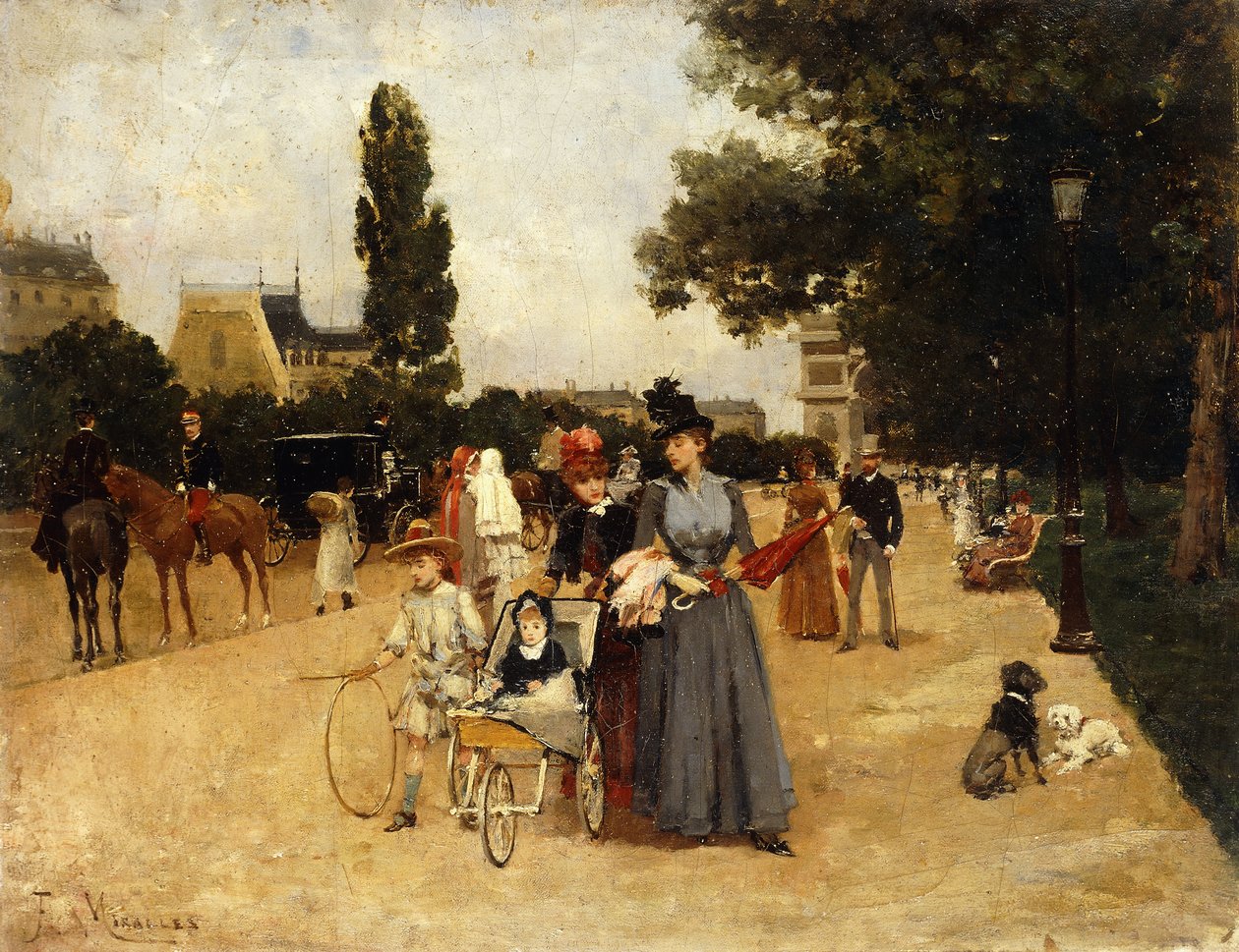 Avenue Foch med utsikt over Triumfbuen, av Francesco Miralles Galaup