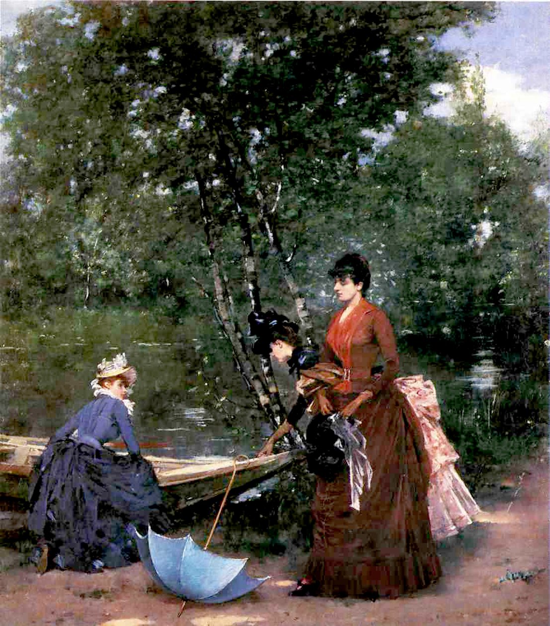 Damer ved Bois de Boulogne, Paris av Francesco Miralles Galaup