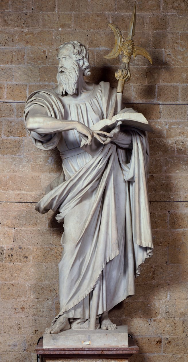 St Thaddeus, marmorskulptur av Francesco Mochi (1580-1654), Museum of Cathedral Works, Orvieto, Italia av Francesco Mochi