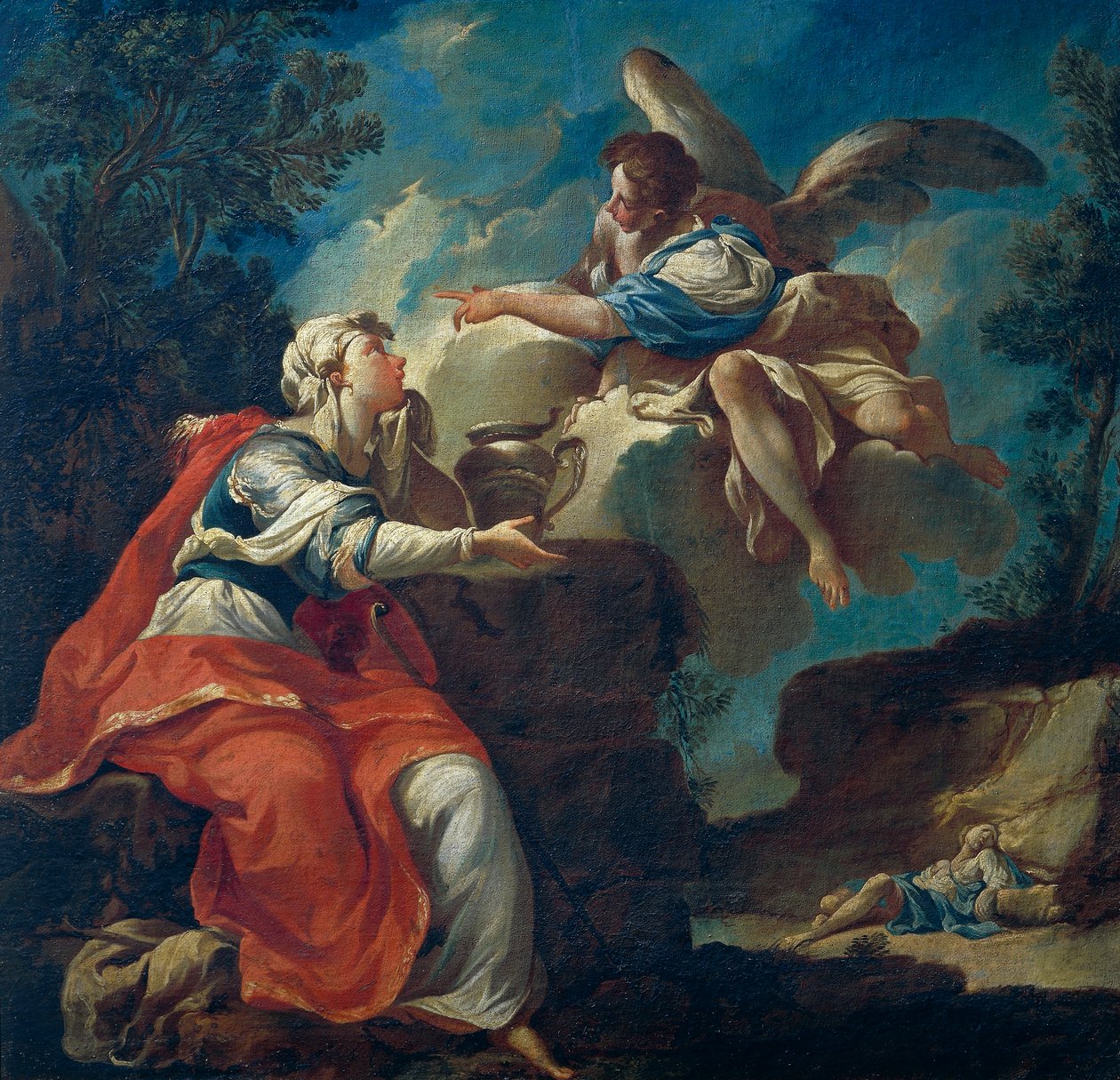 Engel trøster Hagar i ørkenen av Francesco Monti