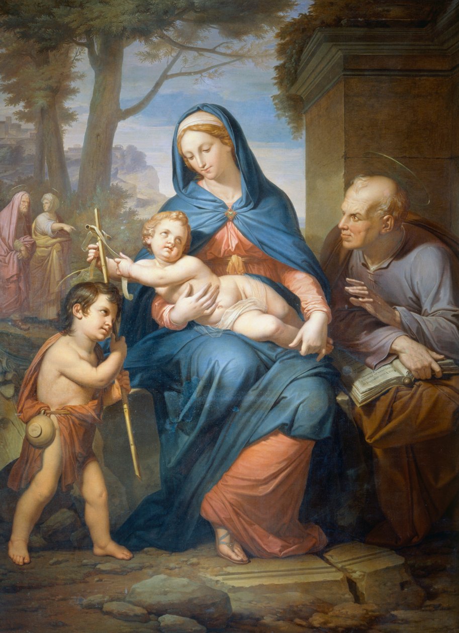 Holy Family, ante 1836, av Francesco Nenci (1781-1850), olje på lerret, 200x147 cm av Francesco Nenci