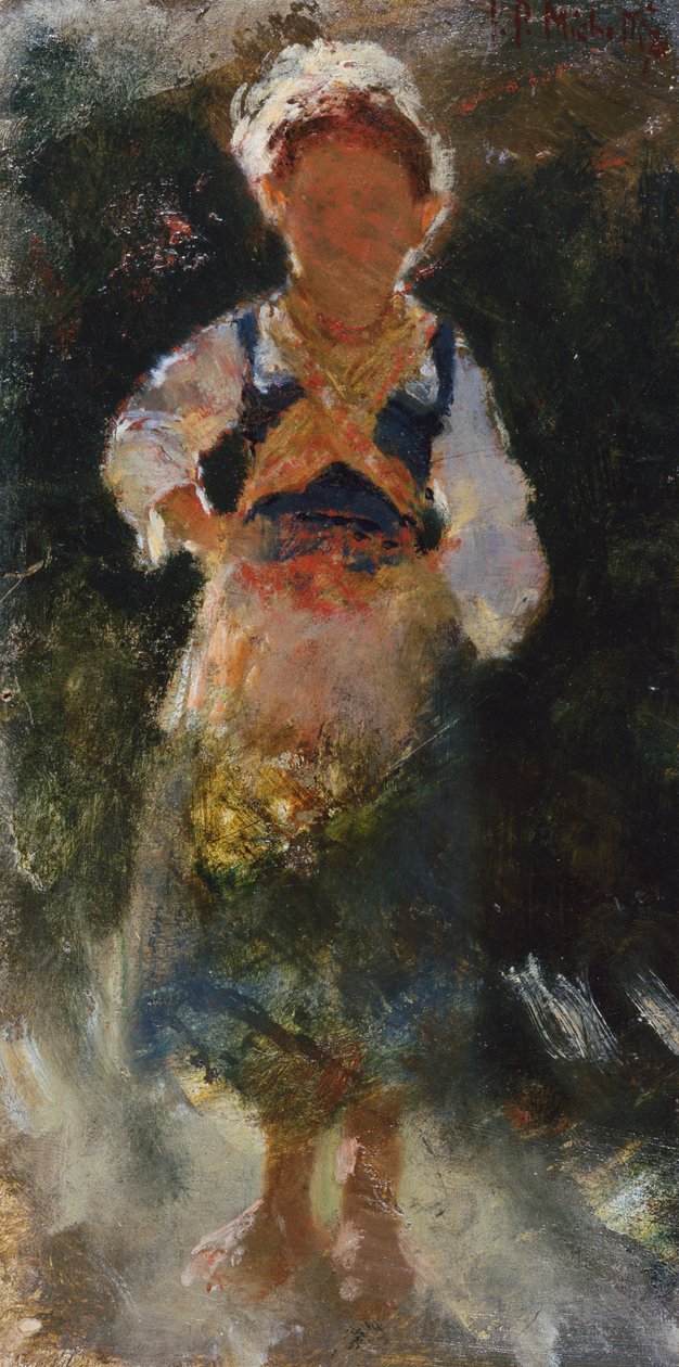 Bakgrunnsbelyst jente av Francesco Paolo Michetti