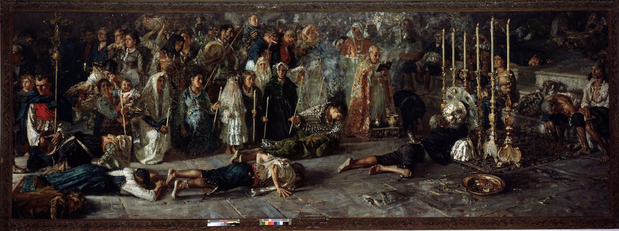 Il voto (Fete til hyllest til St Pantaleon 27. juli i Miglianico i Abruzzo, Italia) - olje på lerret av Francesco Paolo Michetti