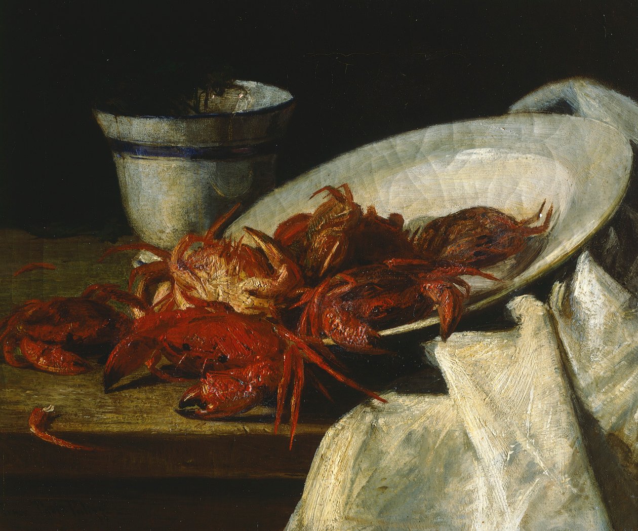Stilleben med krepsdyr (olje på lerret) av Francesco Paolo Palizzi
