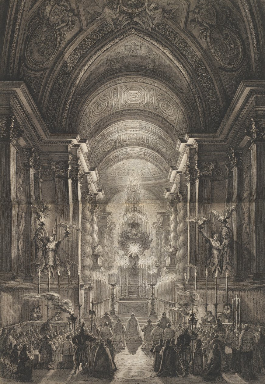 Seremoni holdt i Cappella Paolina, Vatikanet, 1787. av Francesco Piranesi