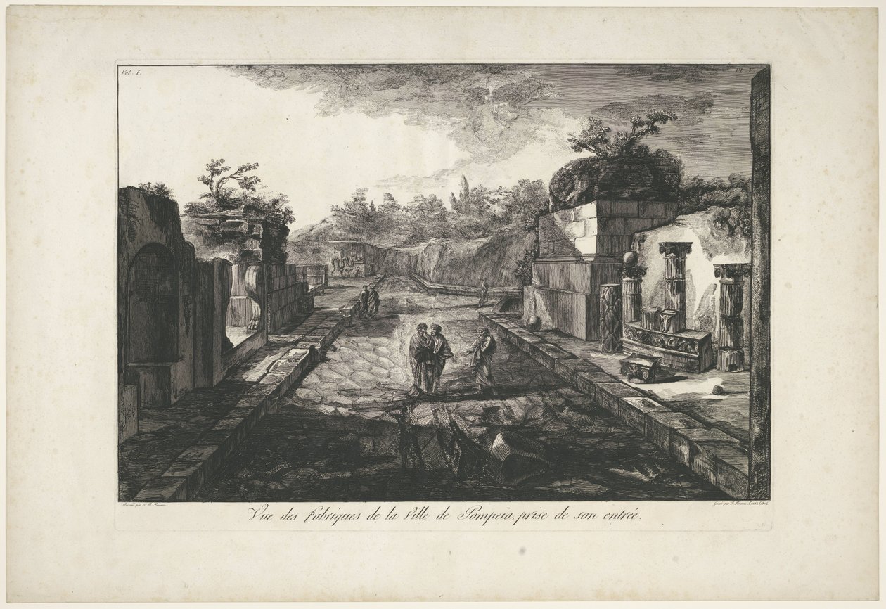 Utsikt over ruinene av Pompeii Utsikt over fabrikkene i byen Pompeia, tatt fra inngangen (tittel på objekt) av Francesco Piranesi