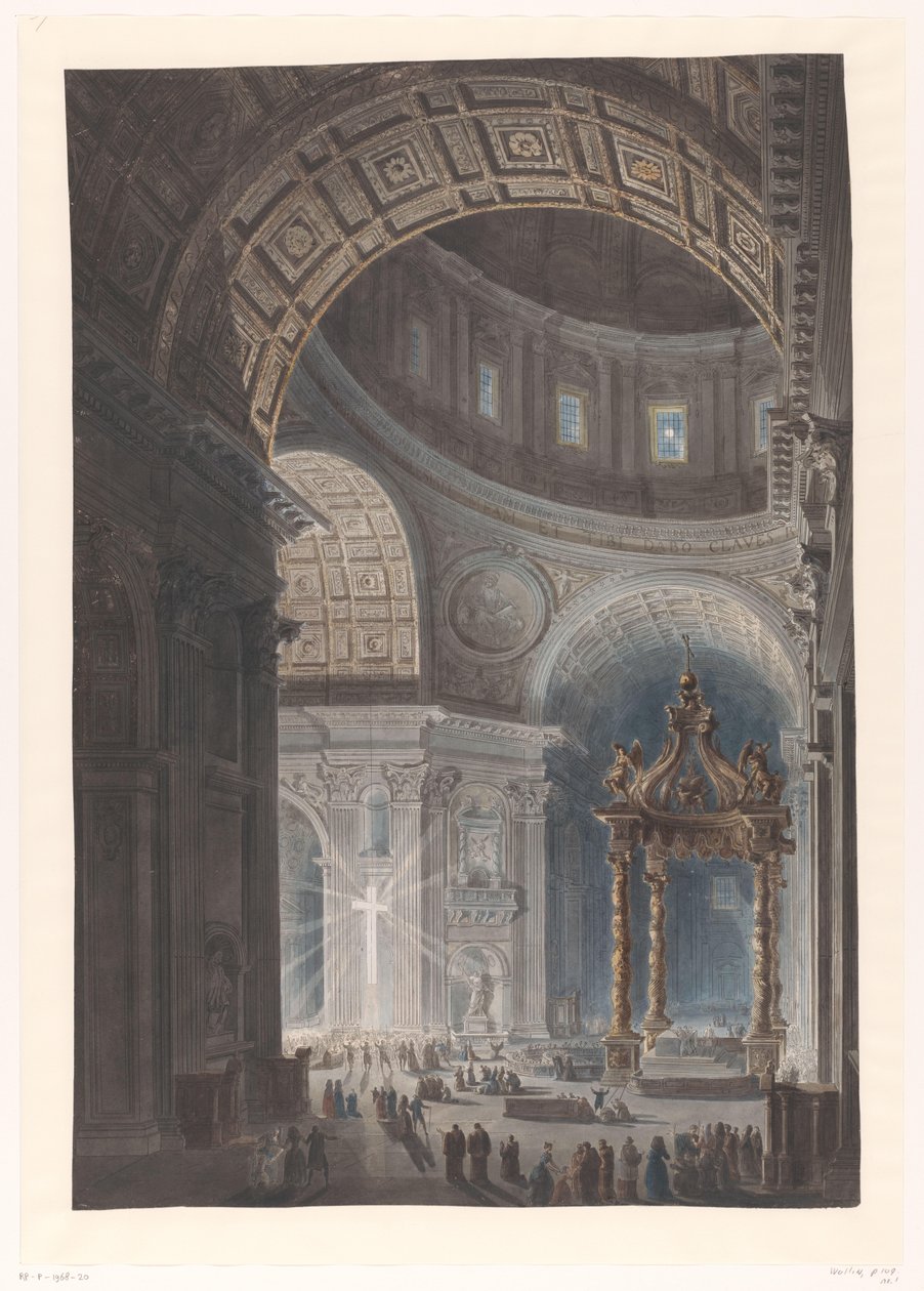 Belysning av det hellige kors i St. Peters belysning av korset i St. Peters basilika av Francesco Piranesi