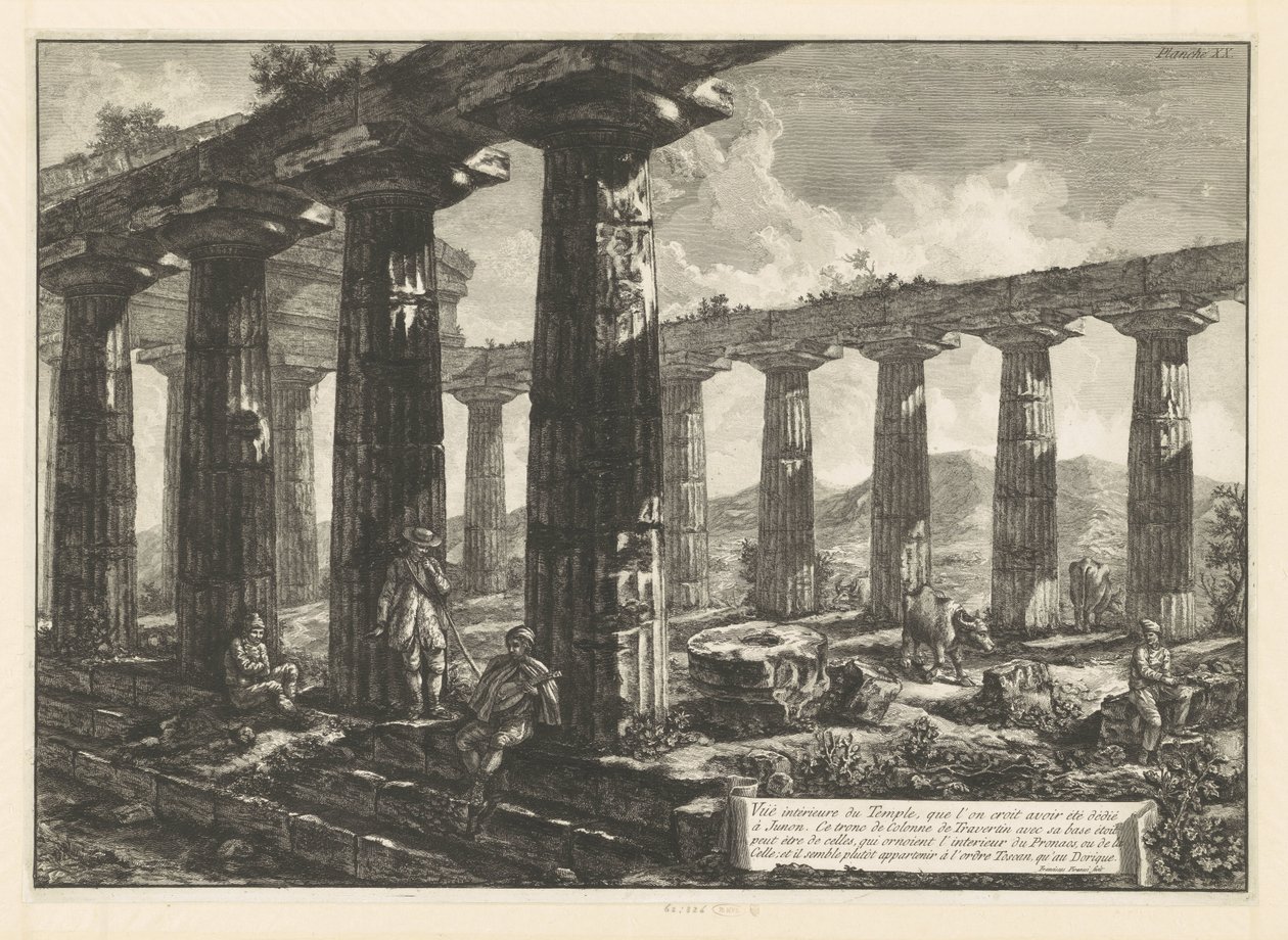 Juno-tempelet i Paestum Vue intérieure du Temple, que l