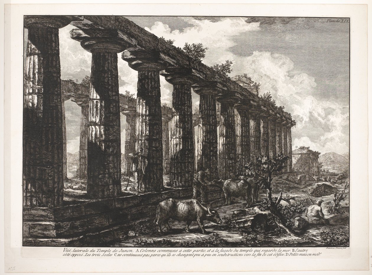 Athenas tempel i Paestum De tempel van Juno av Francesco Piranesi