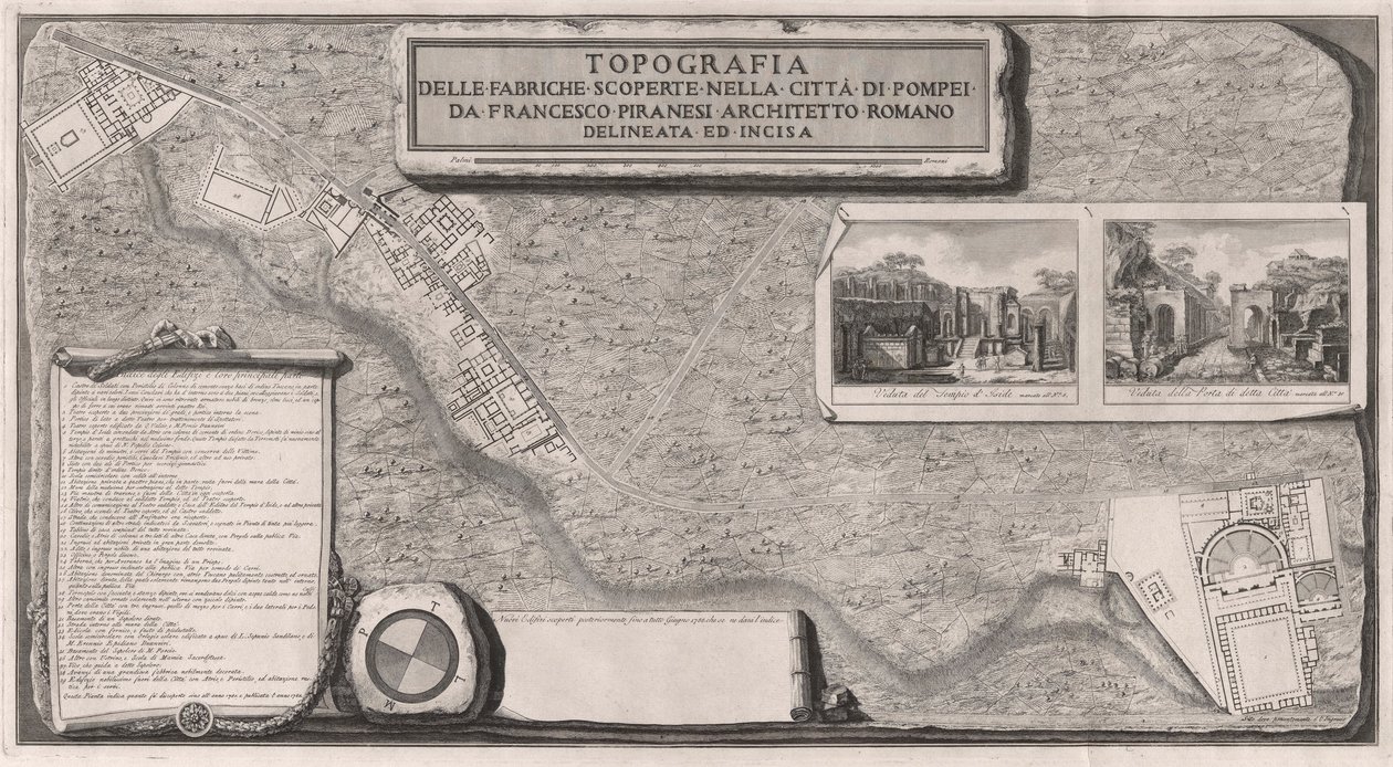 Topografi av fabrikkene oppdaget i byen? av Pompeii av Francesco Piranesi
