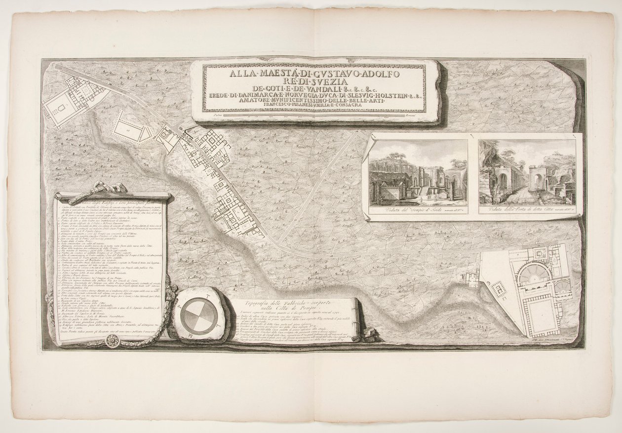 Topografi av fabrikkene oppdaget i byen? av Pompeii av Francesco Piranesi