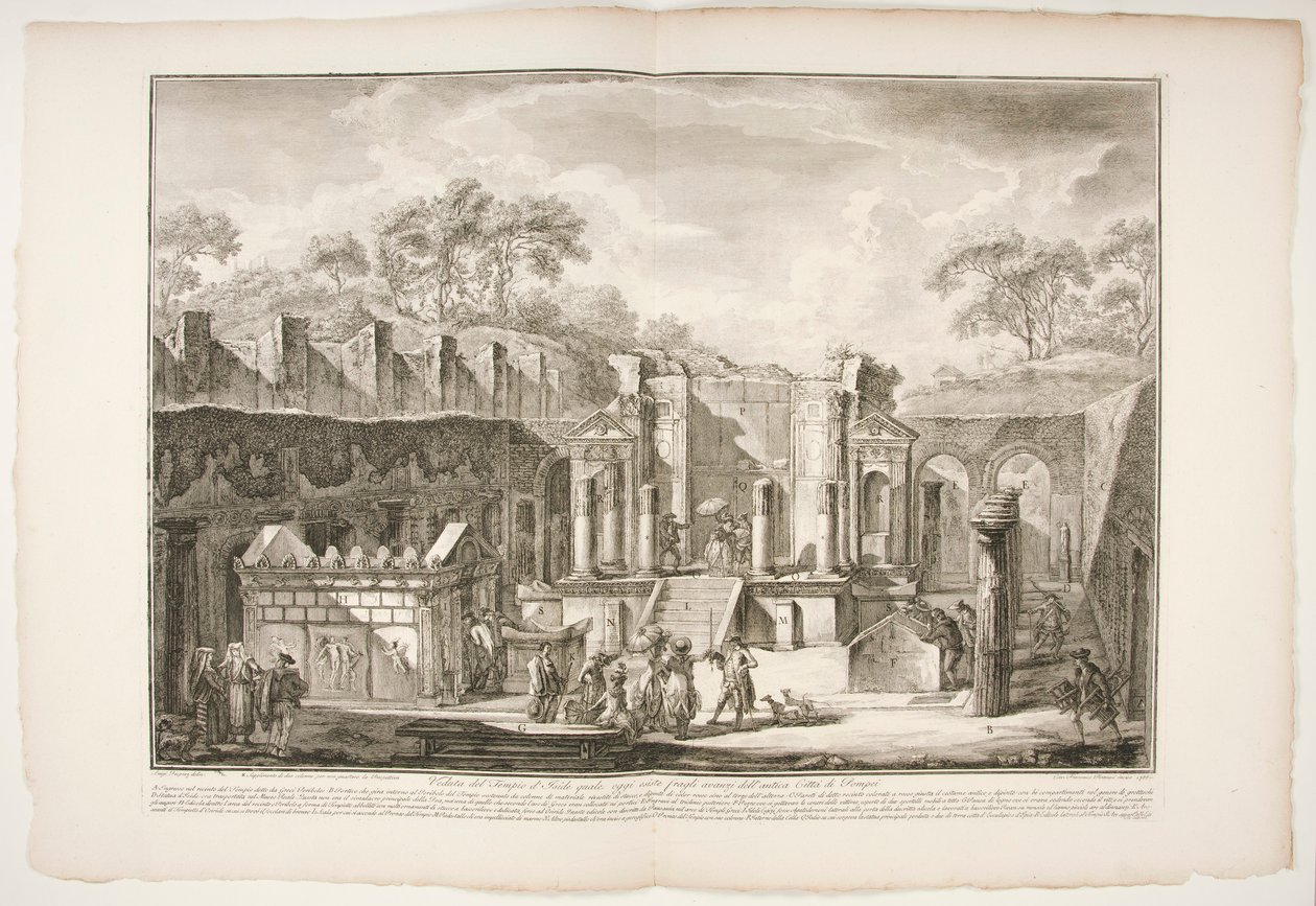 Utsikt over tempelet d av Francesco Piranesi