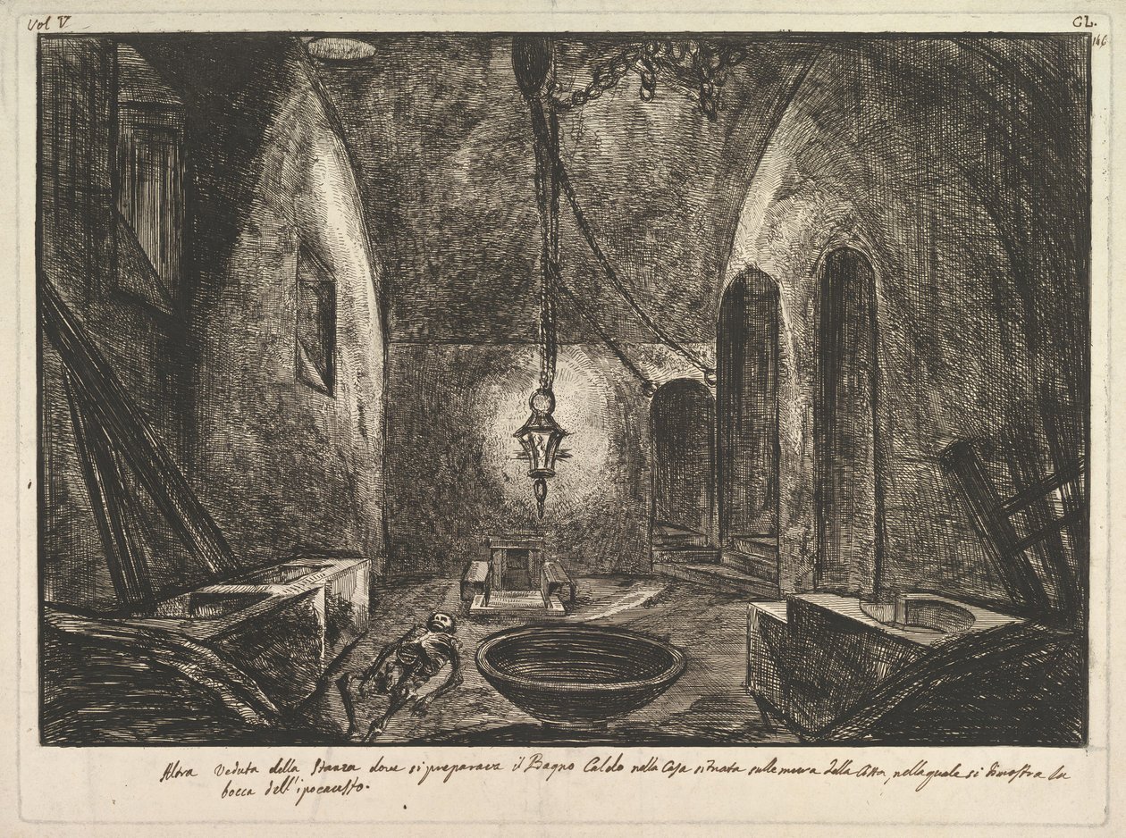 Utsikt over Pompeii En annen utsikt over rommet der Bogno Caldo ble klargjort. . . .n.d. av Francesco Piranesi