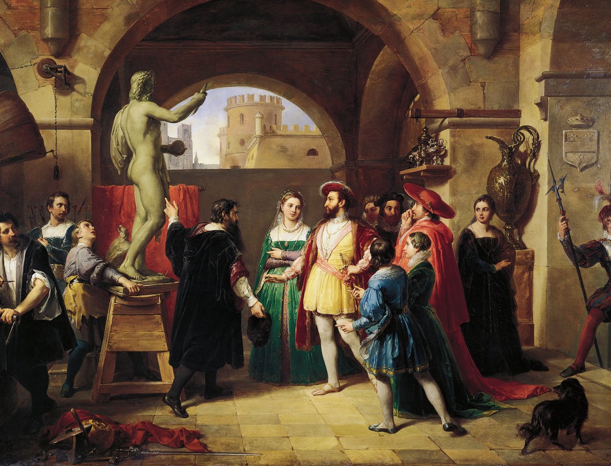 Francesco I (konge av Frankrike) i Benvenuto Cellinis studio av Francesco Podesti