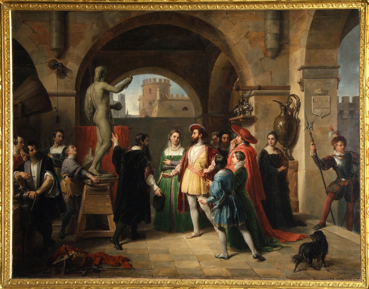 Francis I i studioet til Benvenuto Cellini av Francesco Podesti