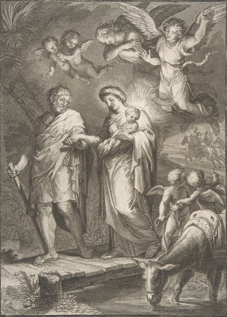 Flukten til Egypt, 1700-. av Francesco Polanzani