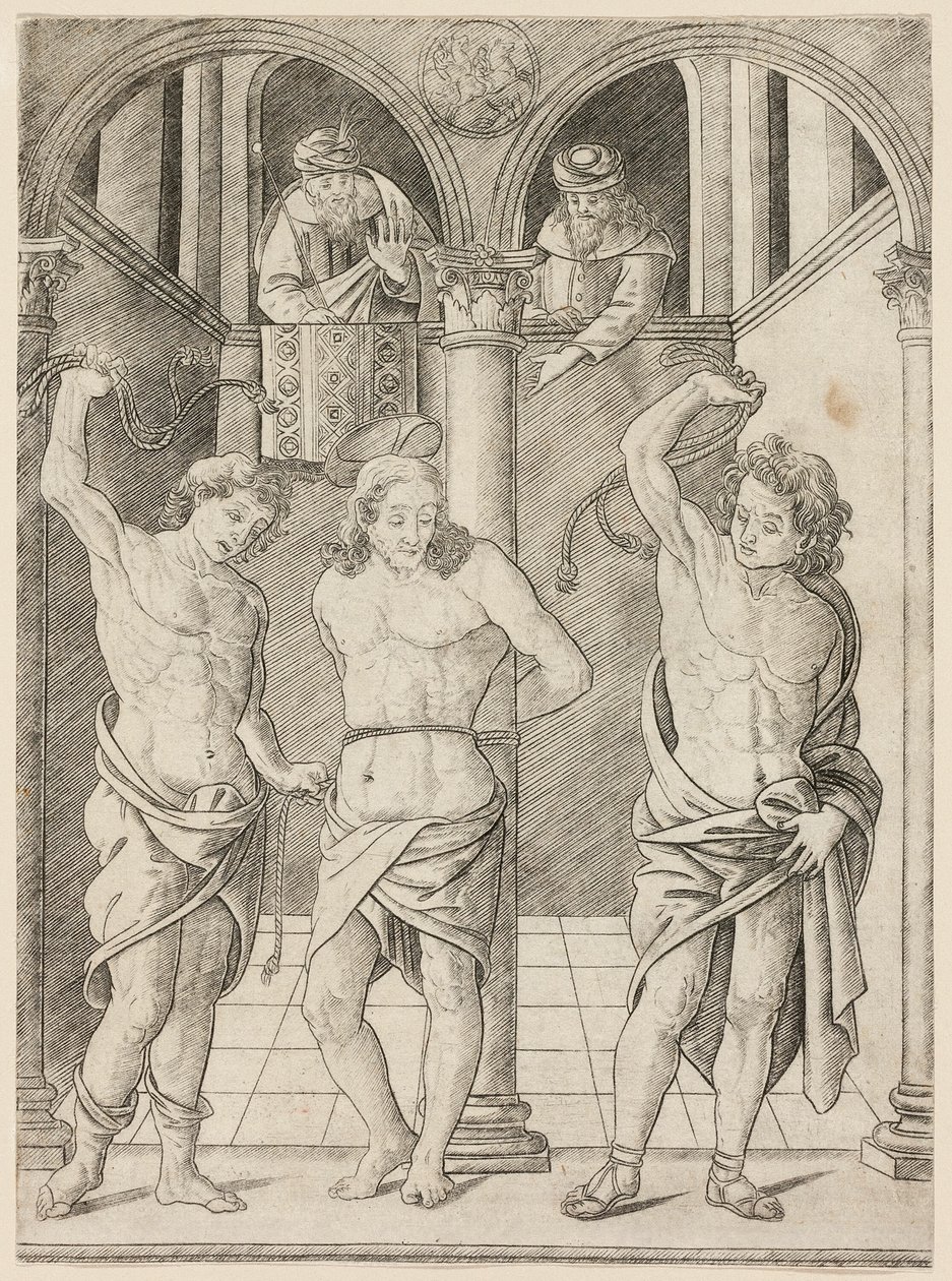 The Flagelation, plate 7 fra Jomfruens liv og Kristus av Francesco Rosselli