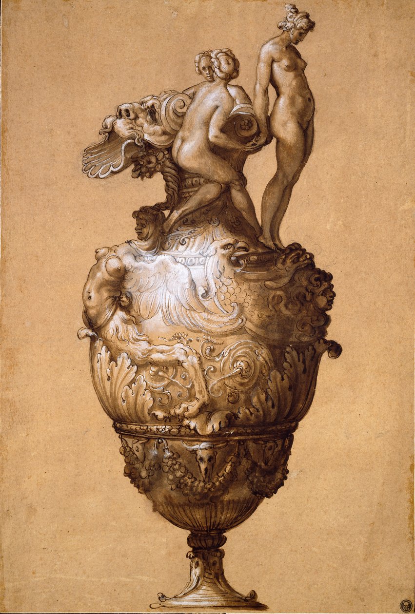 Design for en Ewer, midten av 1500-tallet av Francesco Salviati