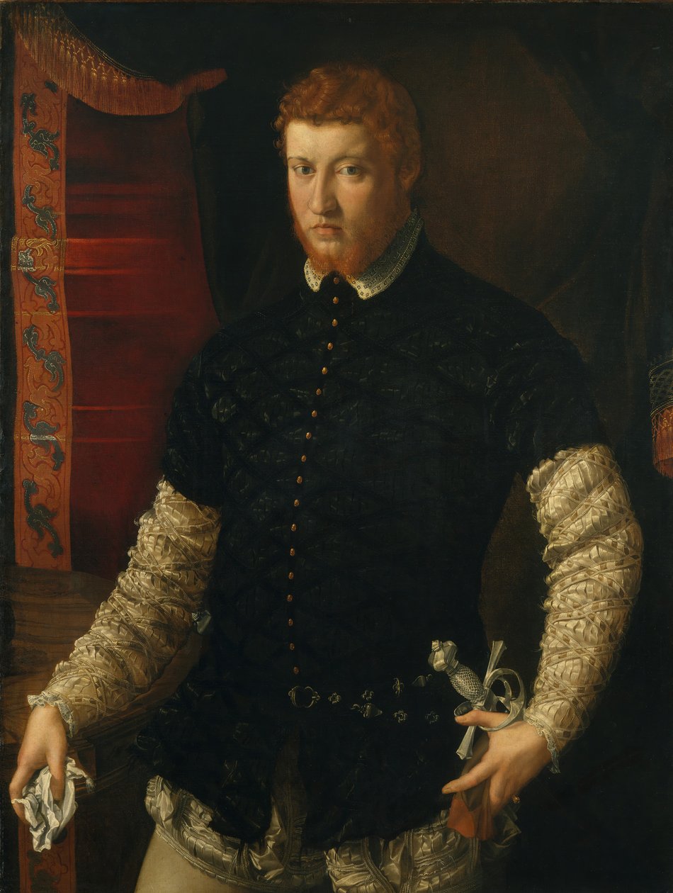 Portrett av en mann. av Francesco Salviati