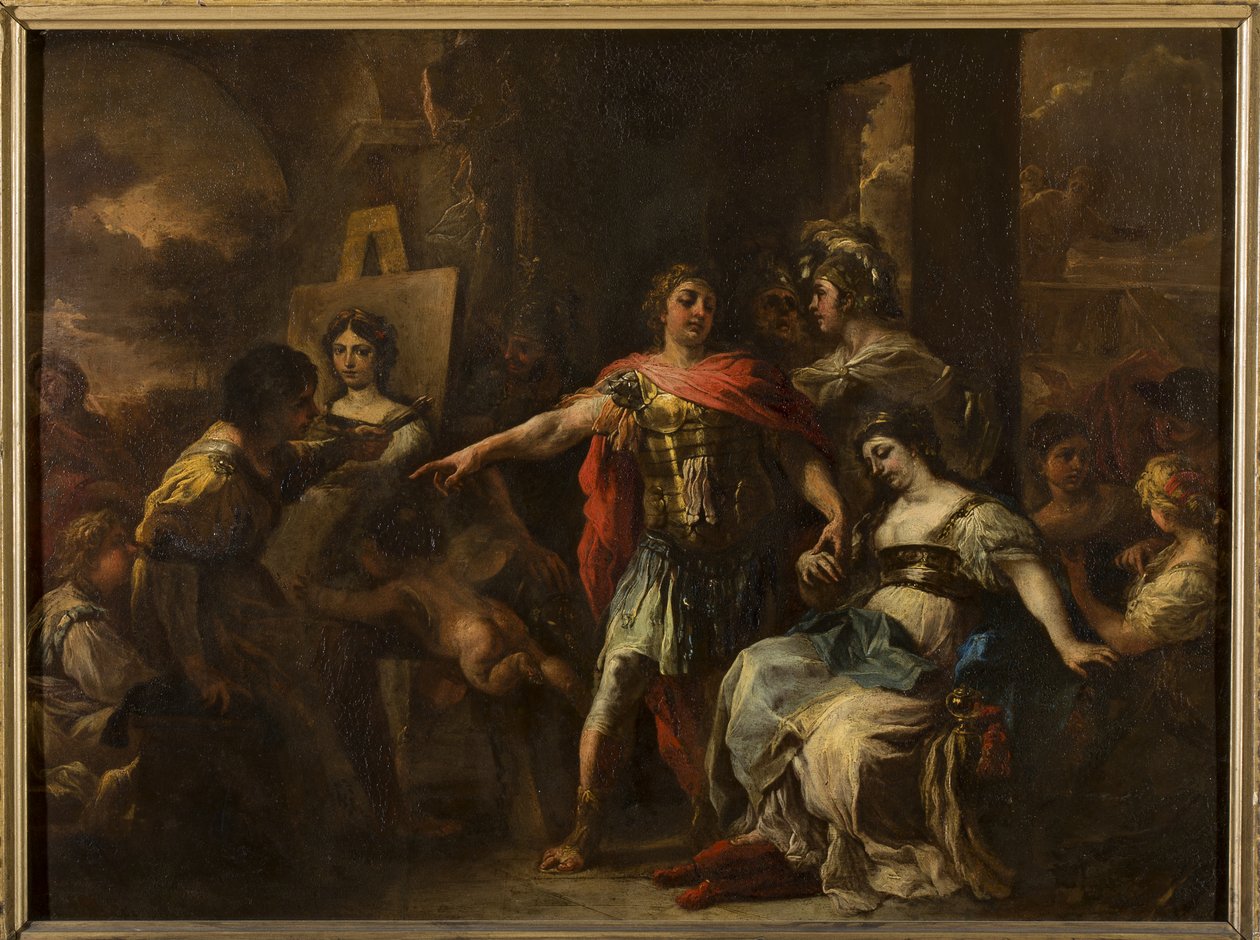 Alexander og Campaspe, før 1695 (olje på kobberpanel) av Francesco Solimena
