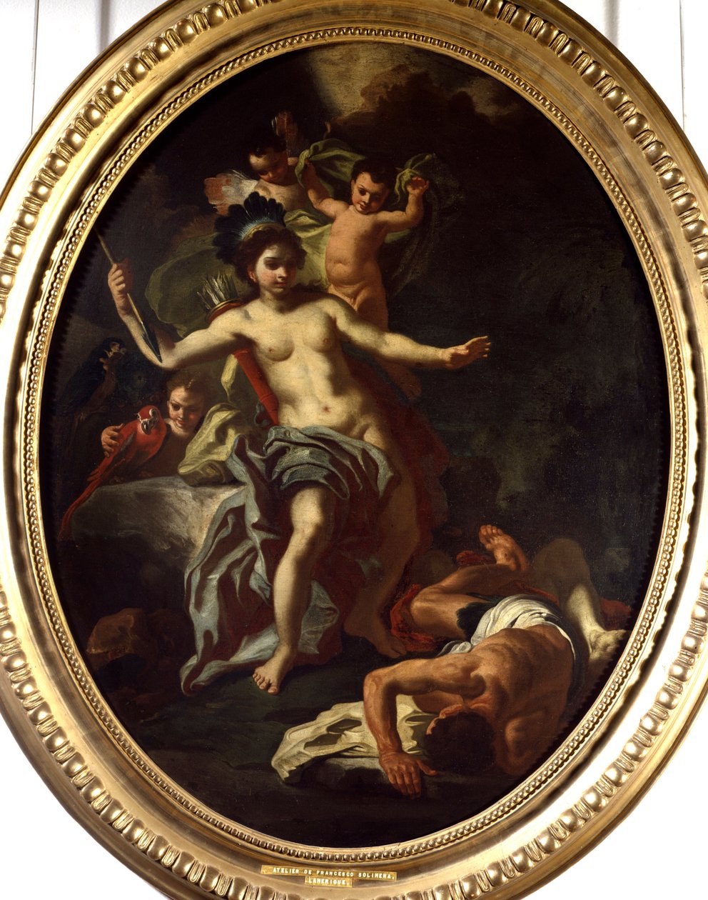 Allegory of America Maleri av verkstedet av Francesco Solimena (1657-1747) (ec.ital.) 1738 La Rochelle, Museum of the New World. av Francesco Solimena