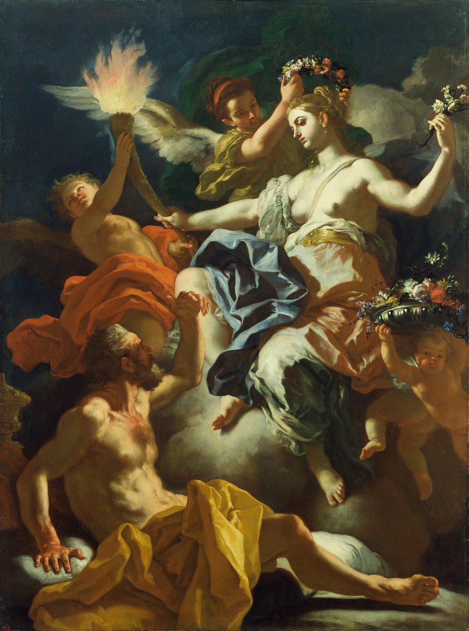 Aurora tar avskjed med Tithonos av Francesco Solimena