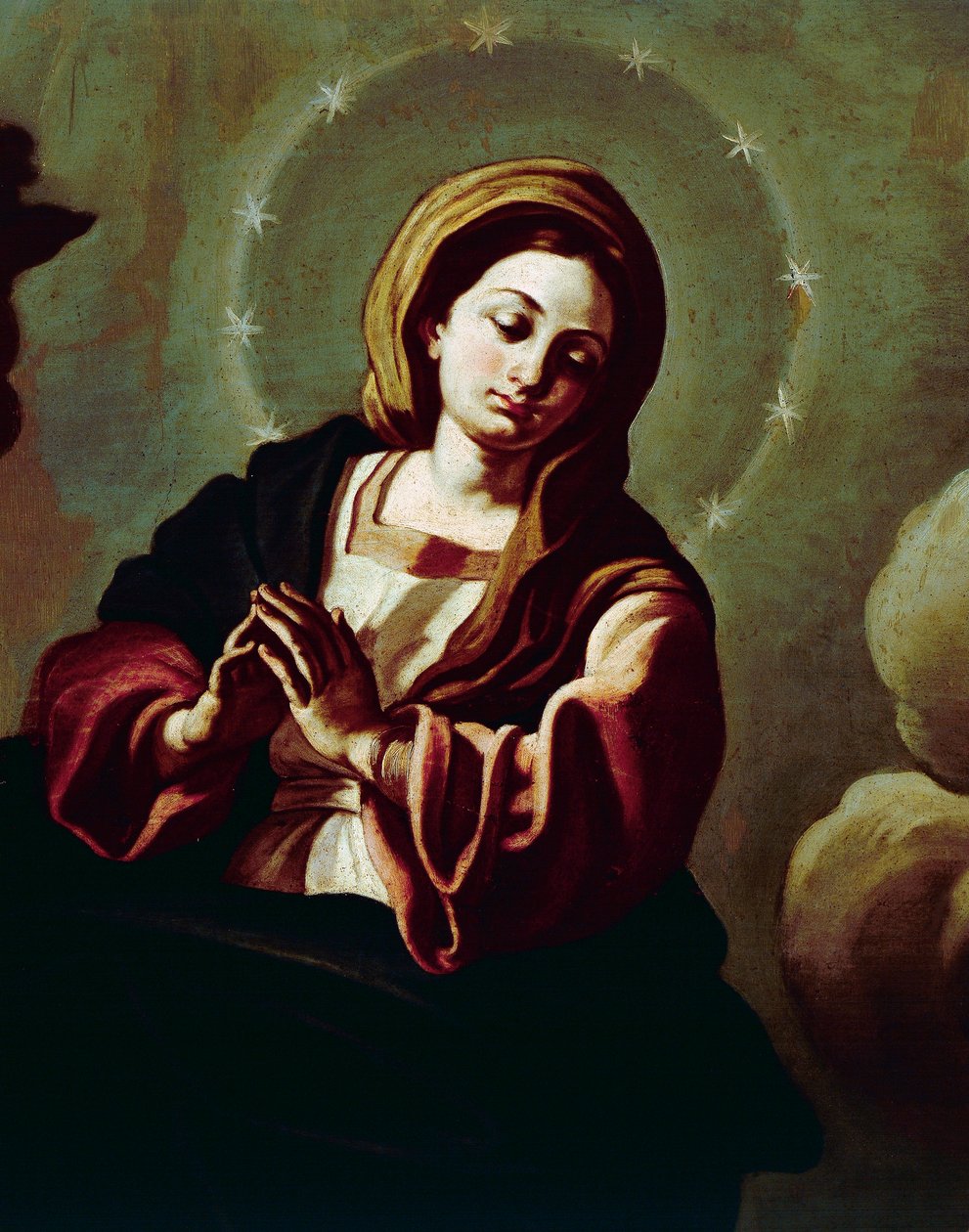 Immaculate Conception, maleri på lerret tilskrevet Francesco Solimena (1657-1747), katedralen i San Pardo, Larino, Molise, Italia av Francesco Solimena