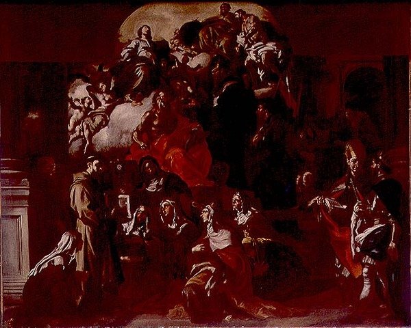 Den hellige treenighet med Madonnaen og de hellige, ca. 1705 (olje på lerret) av Francesco Solimena