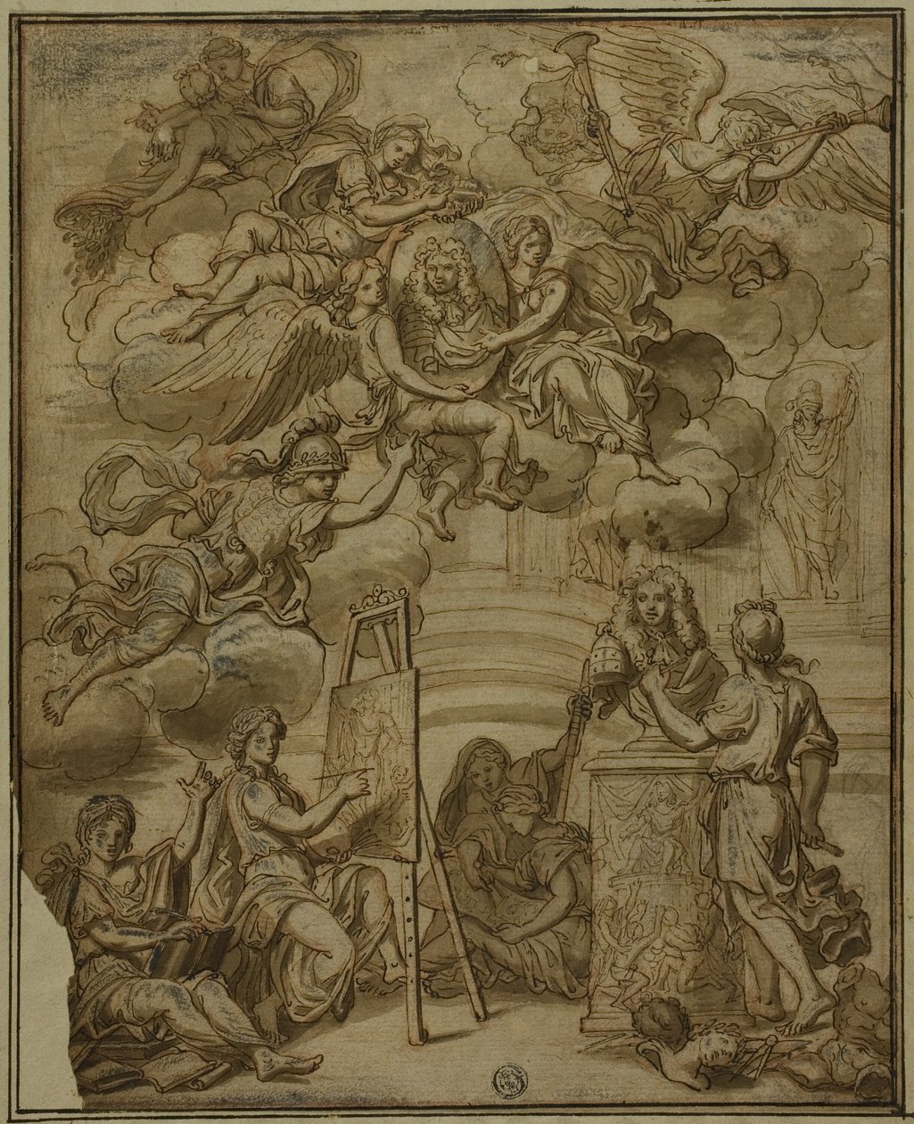 Tittelside med portrett av visekongen av Napoli av Francesco Solimena