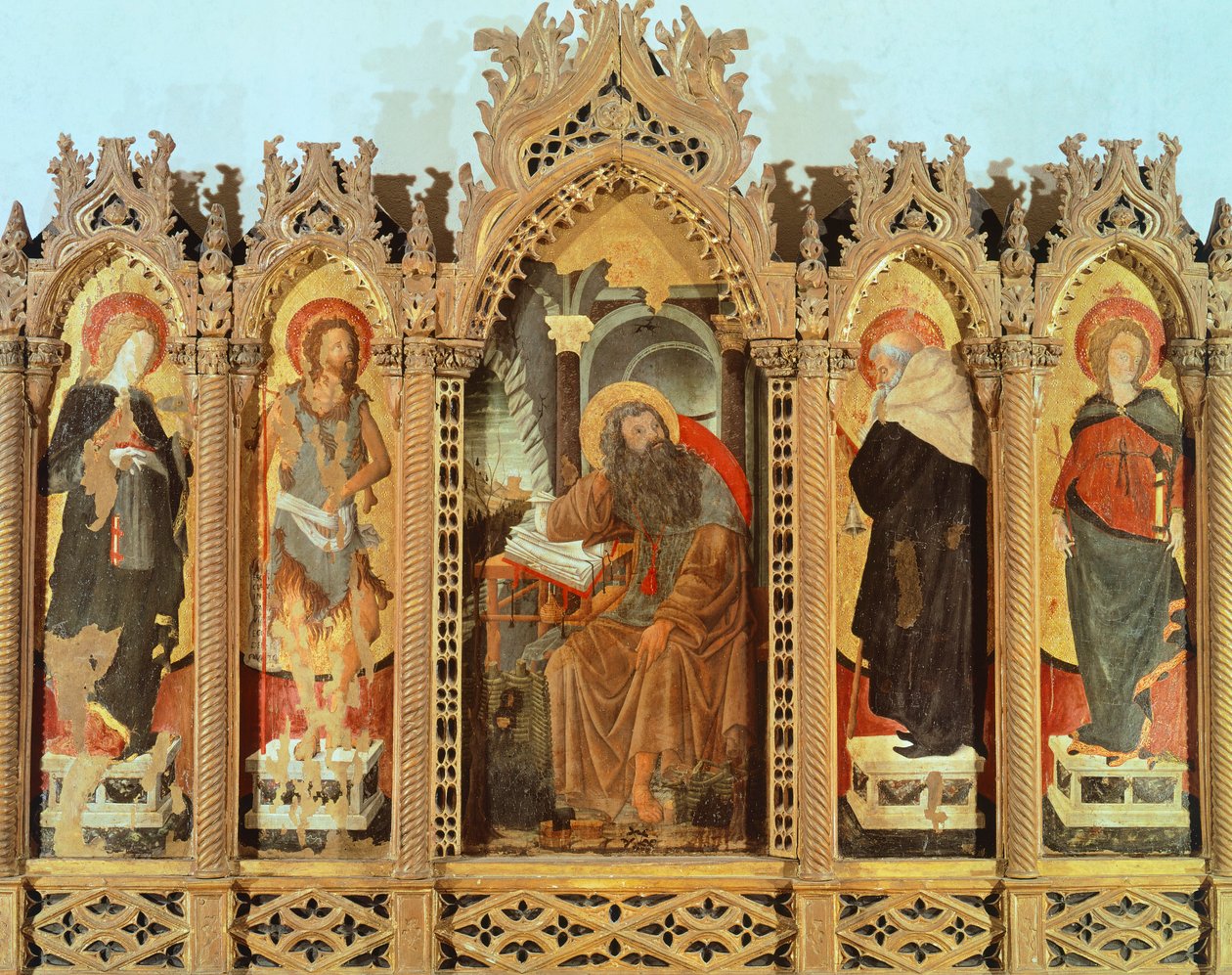 Lazara Polyptych, ca 1452, av Francesco Squarcione (1397-1468), tempera på panel av Francesco Squarcione