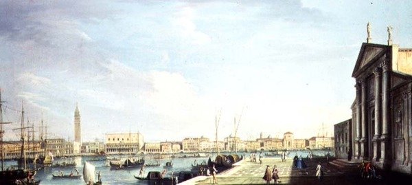 Bacino di San Marco, med Dogepalasset og Riva degli Schiavoni (1700-tallet) av Francesco Tironi