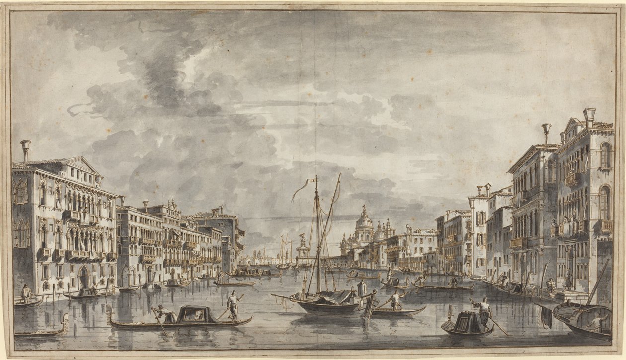 Canal Grande ser mot salutten og doganaen av Francesco Tironi