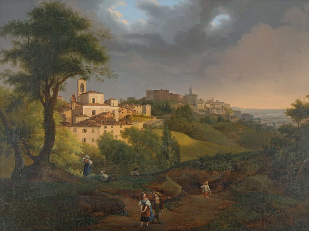Utsikt over Borgo, Canale i Bergamo av Francesco Trecourt